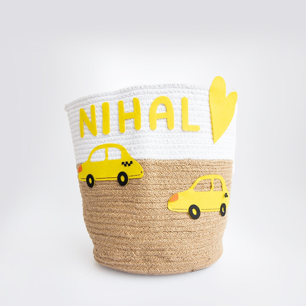 Love for Cars- Cotton Rope Baskets (Individual/Set Of 2)