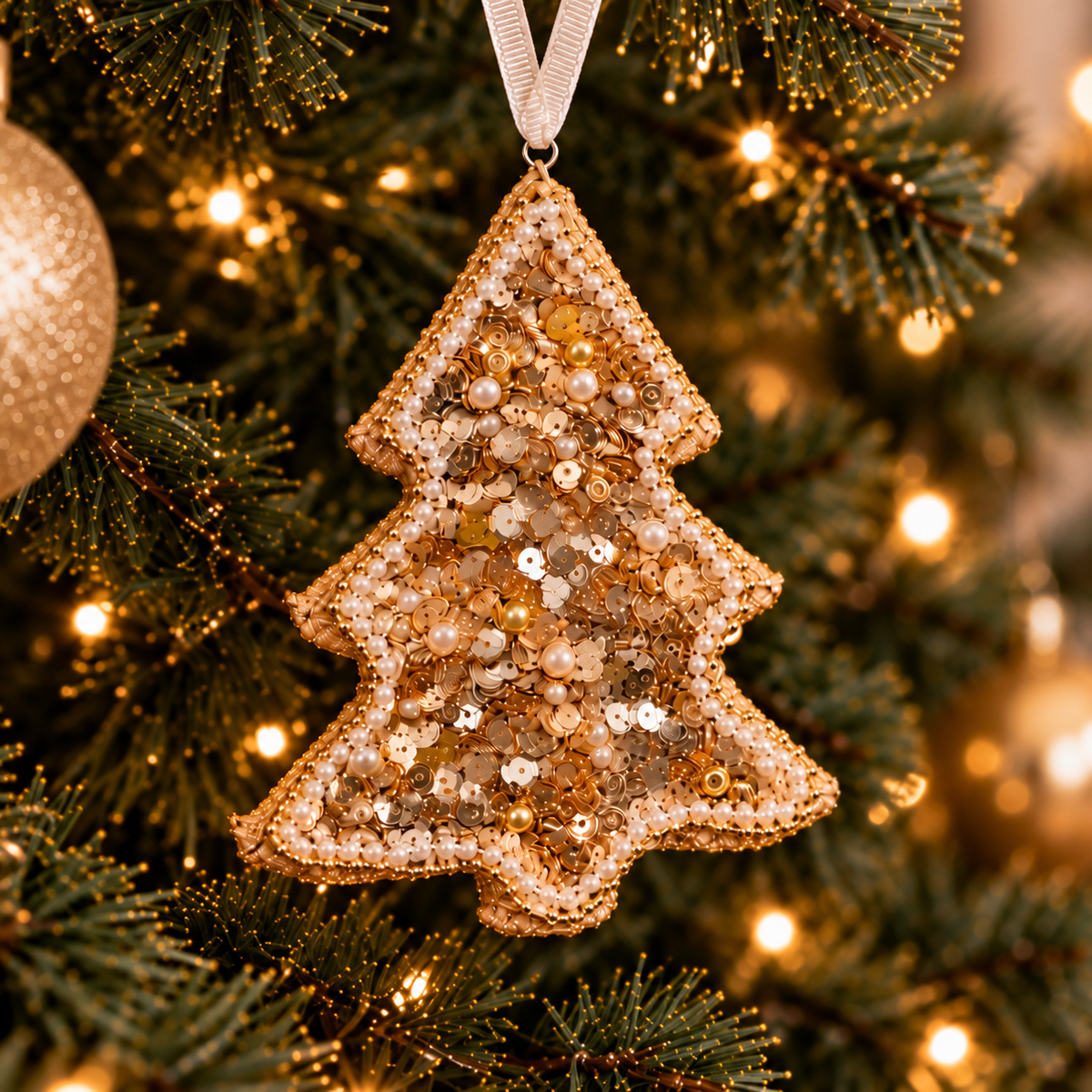 Luxury Gold Sequin Tree Ornament