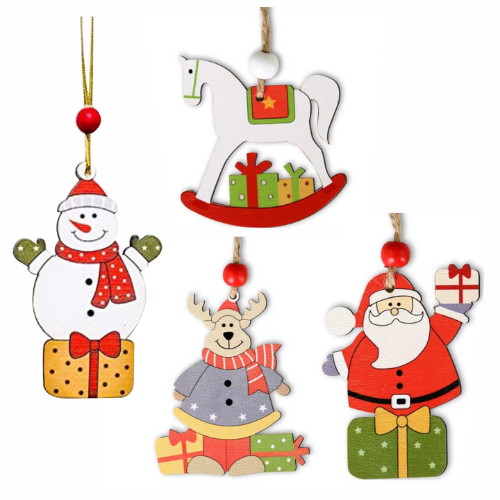 Babble Wrap Wooden Wonders of Christmas- Set of 4