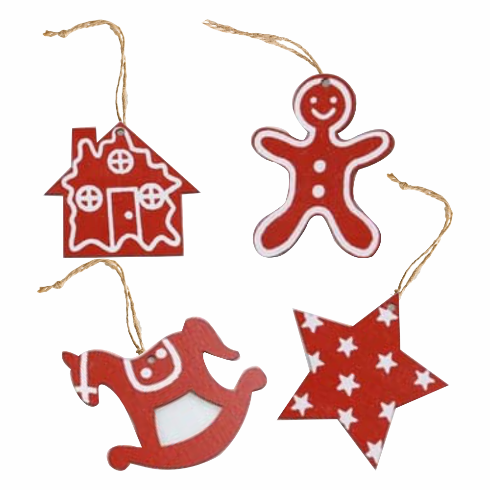 Babble Wrap Radiant Red Ornaments- Set of 4