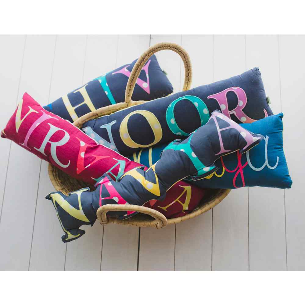 Shape Cushions- Embroidered Bolster Name Pillow