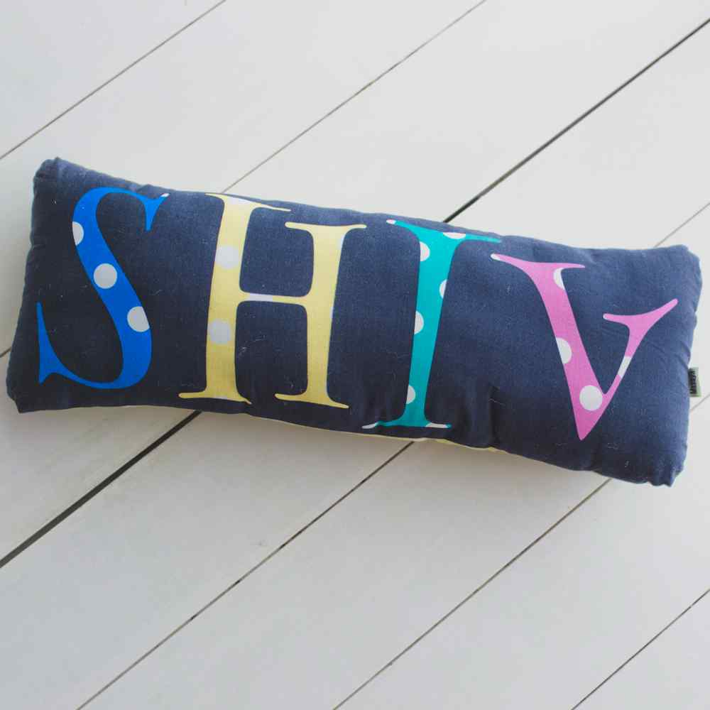 Shape Cushions- Embroidered Bolster Name Pillow