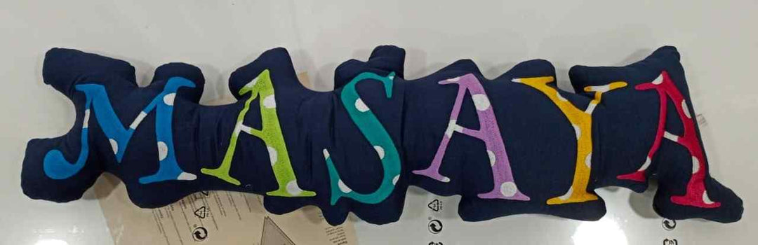 Shape Cushion - Embroidered Letter Cut Out Name Pillow