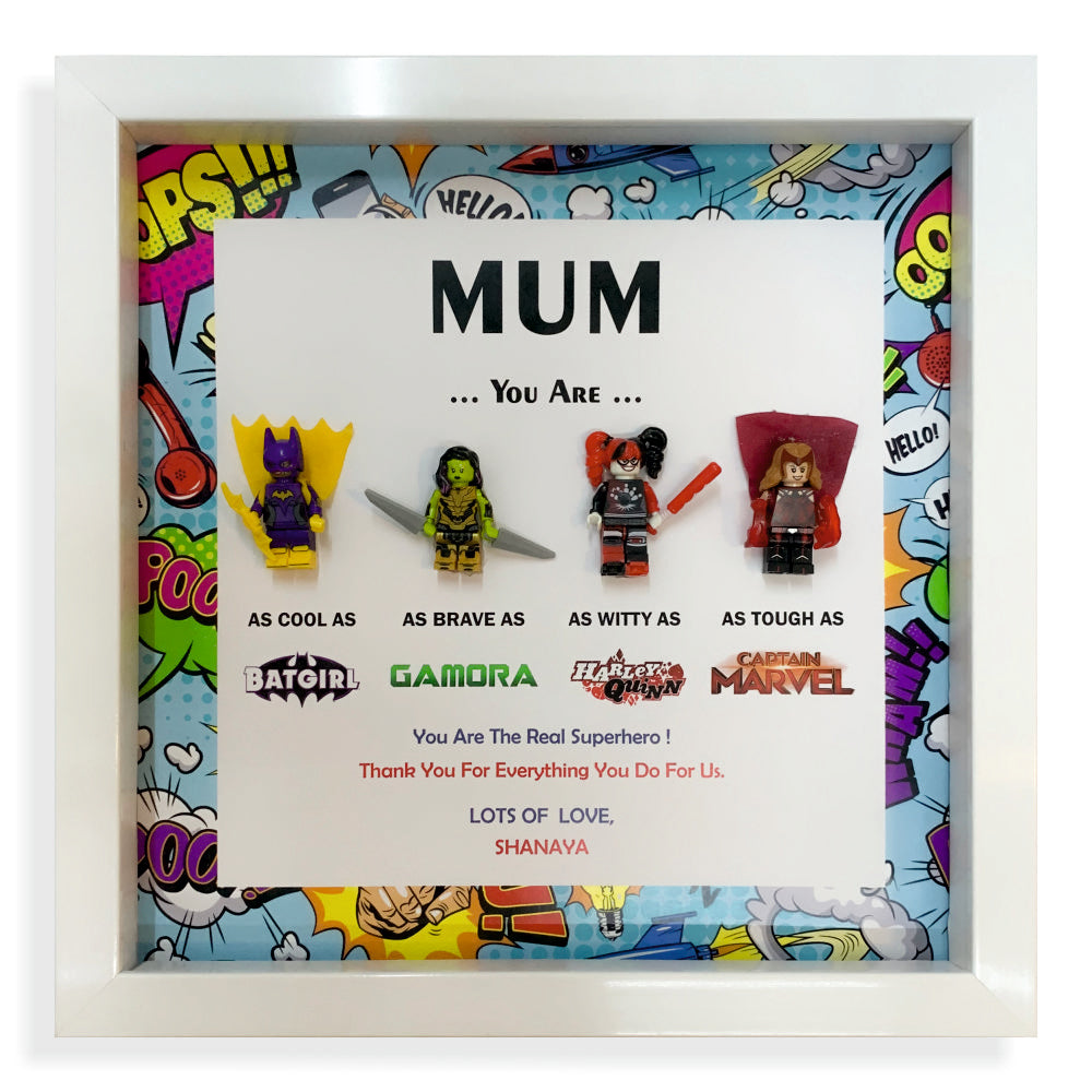 Super Mum Shadow Box Frame with 3D Lego
