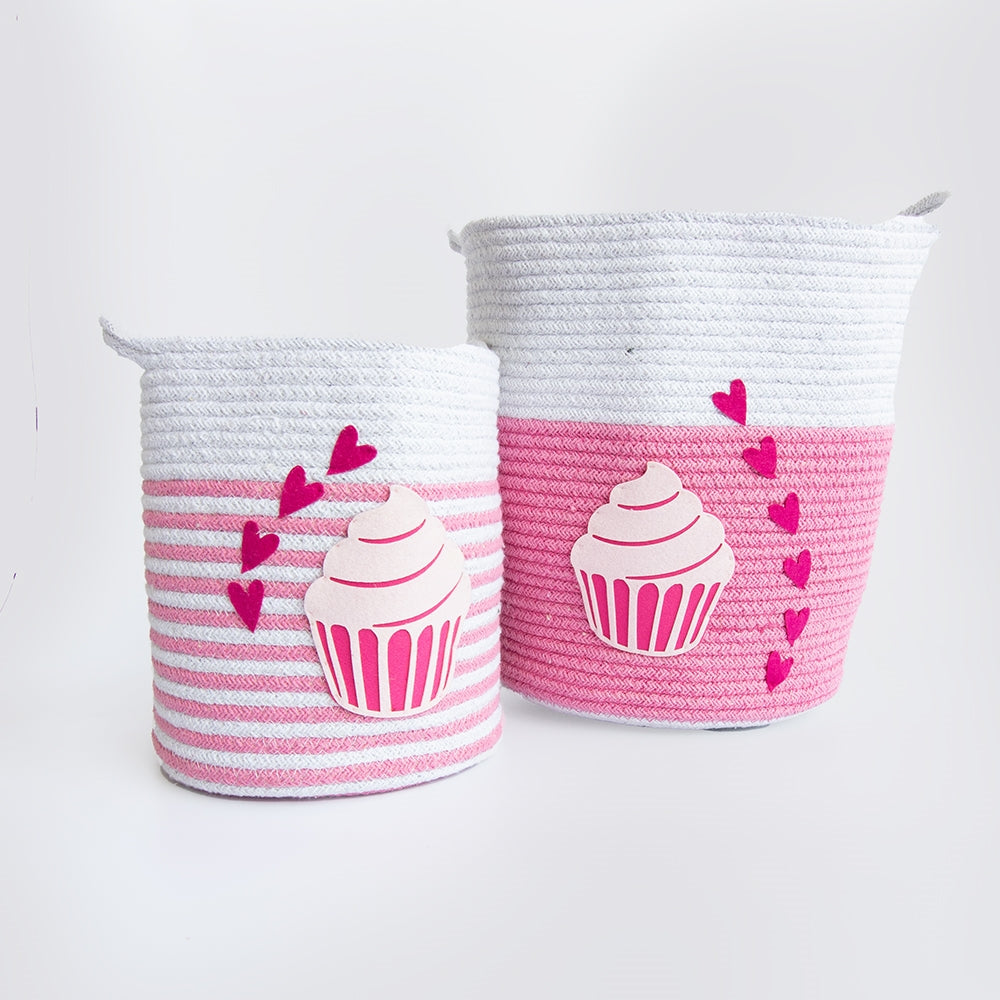 Magical Cupcake- Cotton Rope Baskets (Individual/Set Of 2)