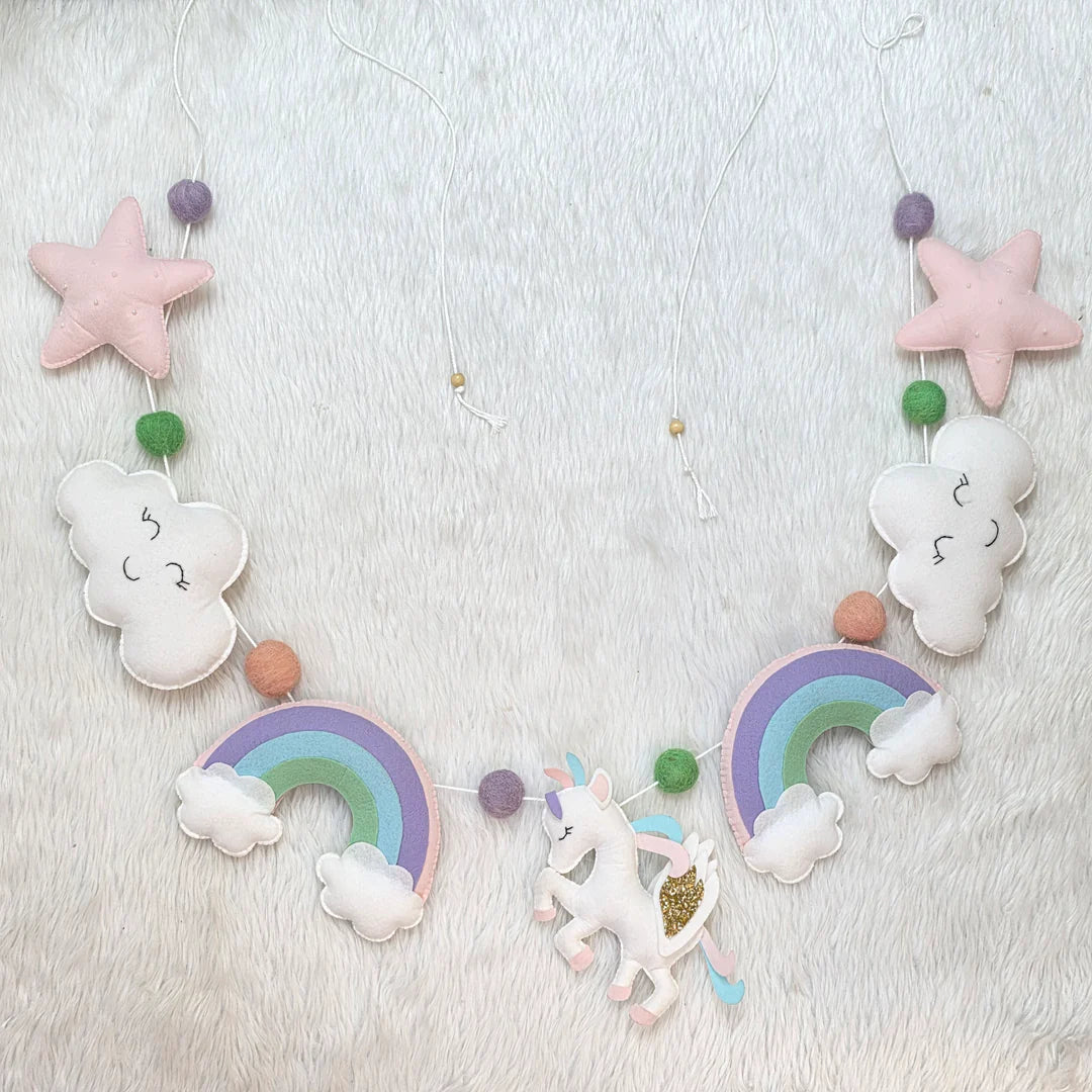 Magical Unicorn Cot Mobile & Bunting Combo