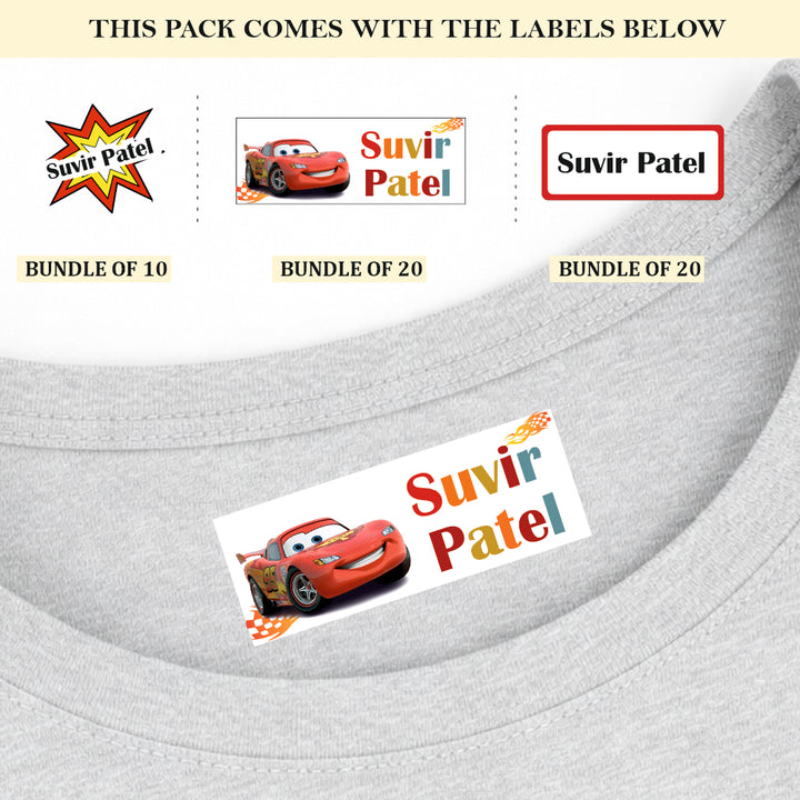 McQueen’s Raceway Iron On Label ( Pack of 50 )