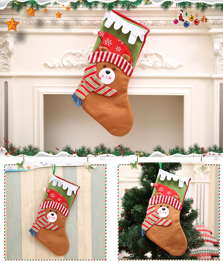 Babble Wrap Snowy Scallop And Muffler Stockings- Merry Moose