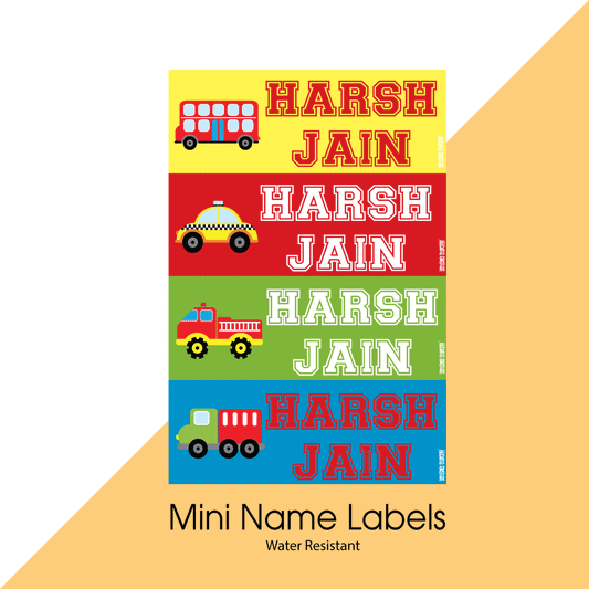 Mini Name Labels - Transport