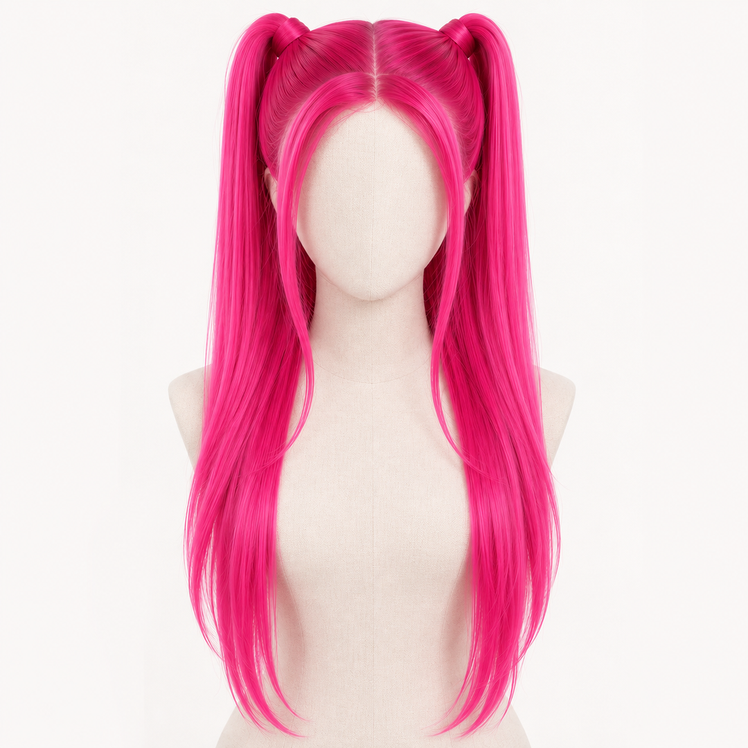 Mira K-Pop Star Pink Ponytail Wig