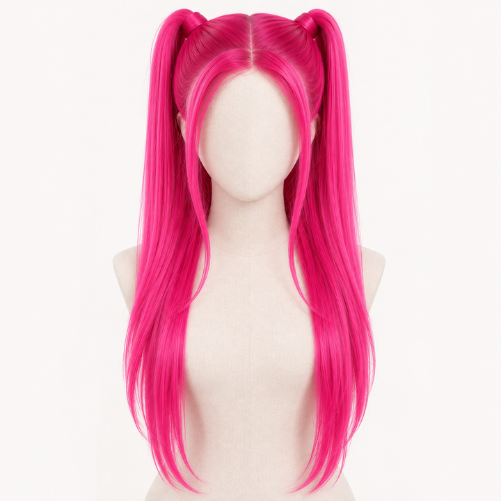 Mira K-Pop Star Pink Ponytail Wig