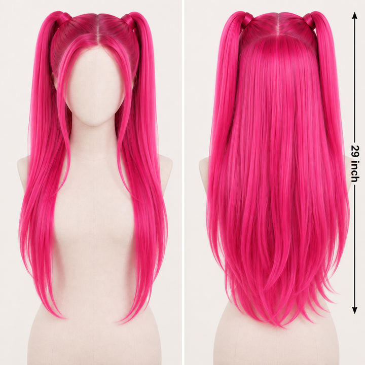 Mira K-Pop Star Pink Ponytail Wig