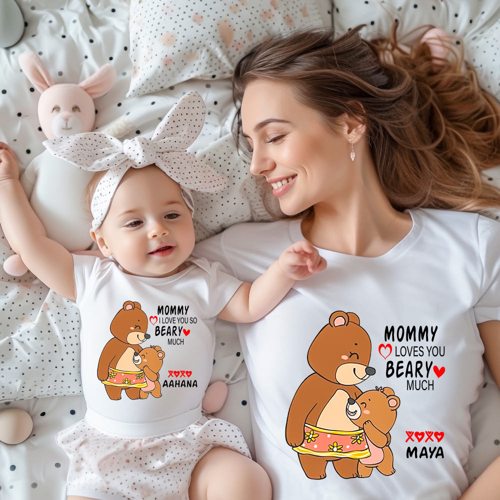 Mommy Loves Me Beary Much White Combo