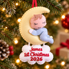 Moonlit Cuddle Baby Felt Ornament