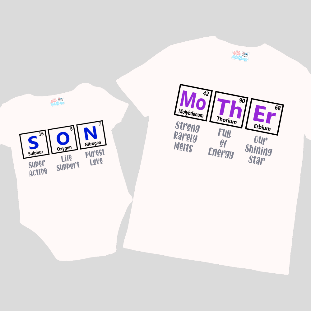 Mother and Son Periodic Table White Combo
