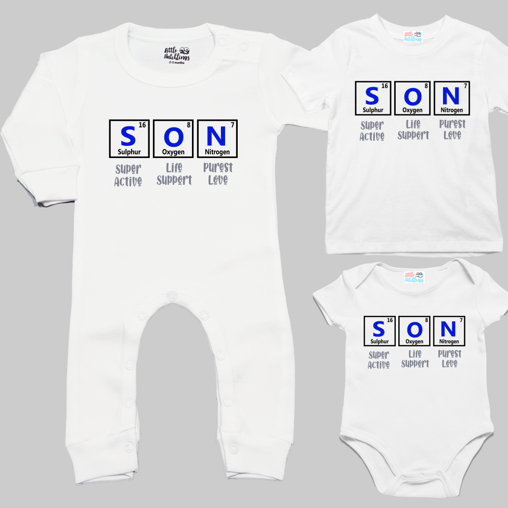 Mother and Son Periodic Table White Combo