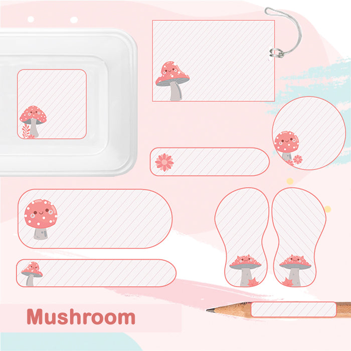 Mushroom Name Labels - Complete/Split/Iron Ons Packs
