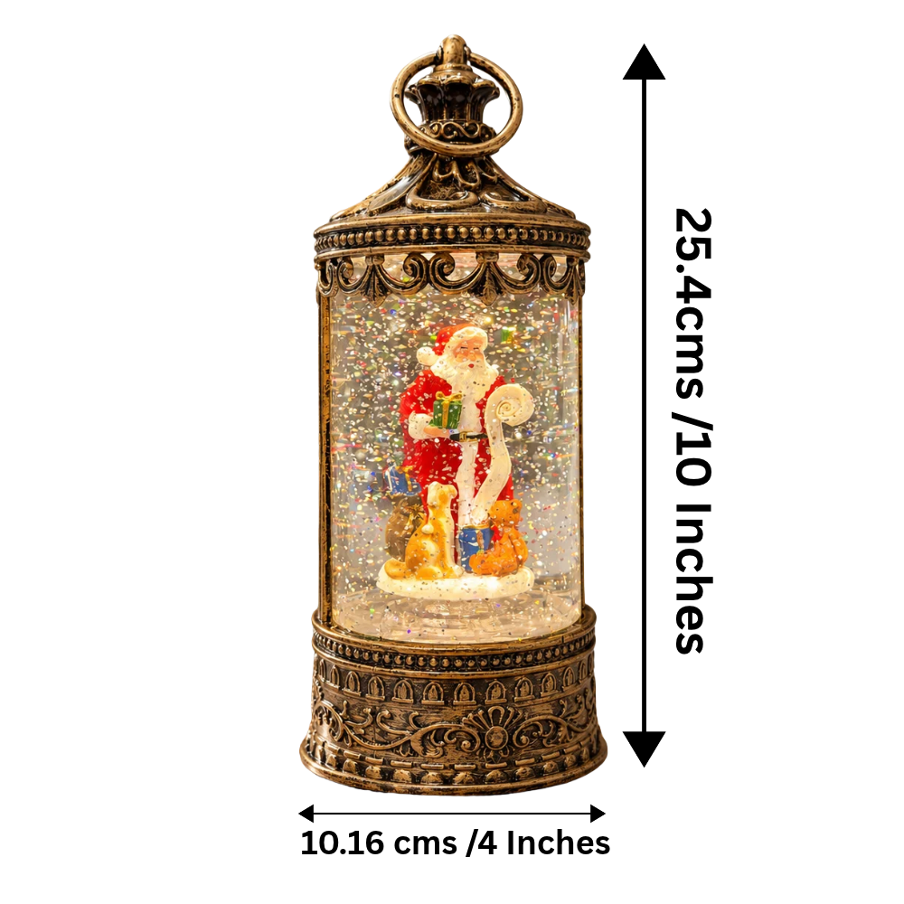 Musical Light-Up Santa Lantern Rotating Santa