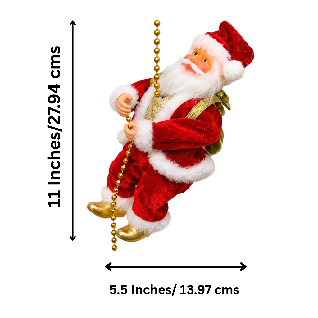 Musical Light-Up Sequin Climbing Santa