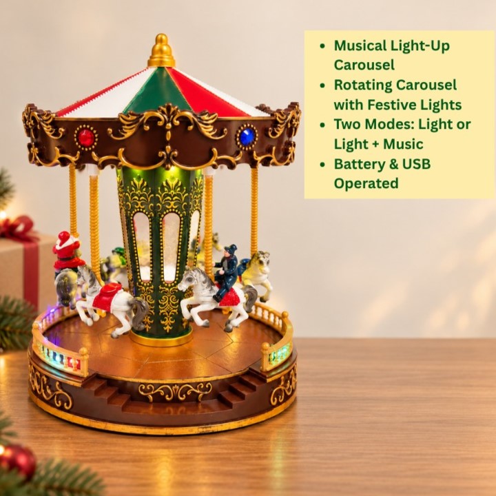 Musical Rotating Carousel with LED Lights