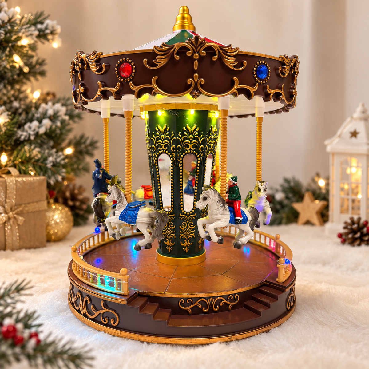 Musical Rotating Carousel with LED Lights