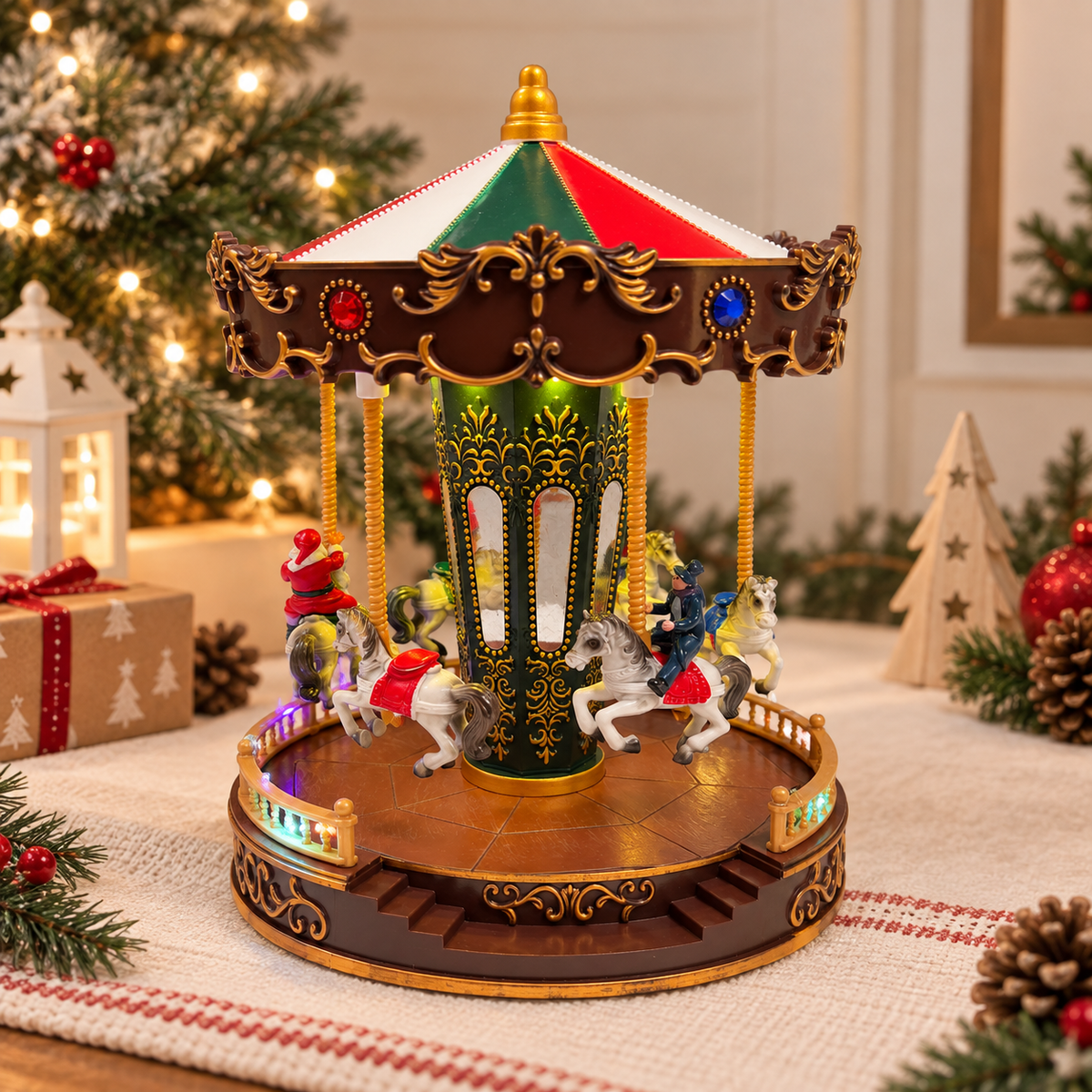 Musical Rotating Carousel with LED Lights