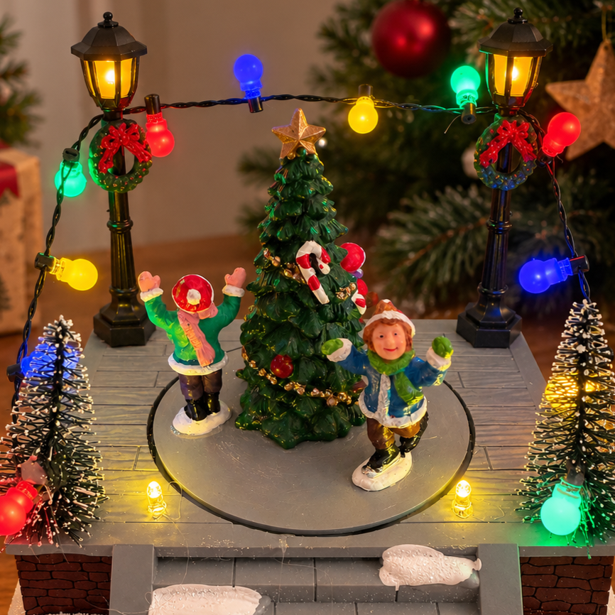 Musical Skating Village with LED Lights