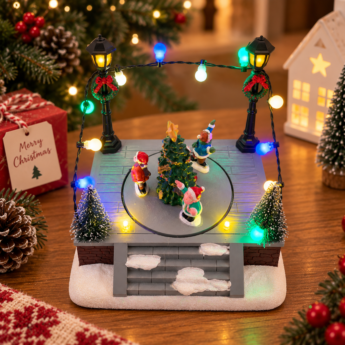 Musical Skating Village with LED Lights