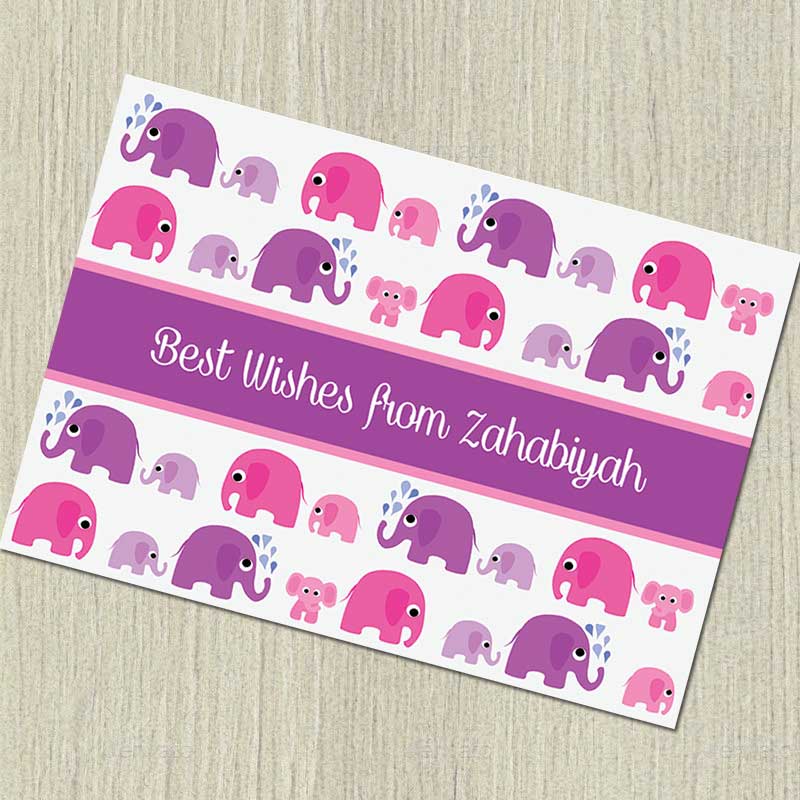 Pink Elephants Gift Notecards