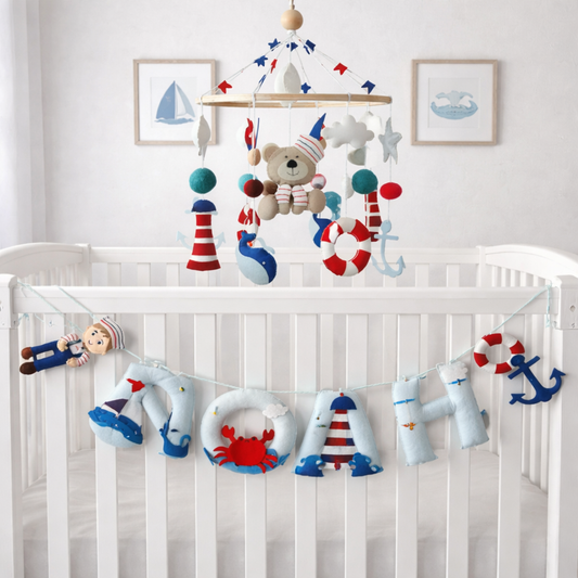 Nautical Captain Cot Mobile & Bunting Combo
