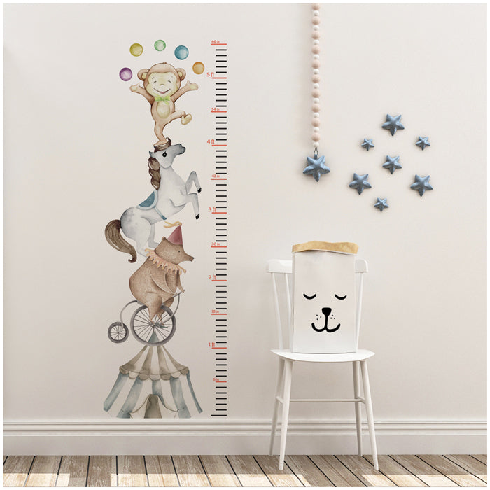 New Circus Height Chart Wall Sticker