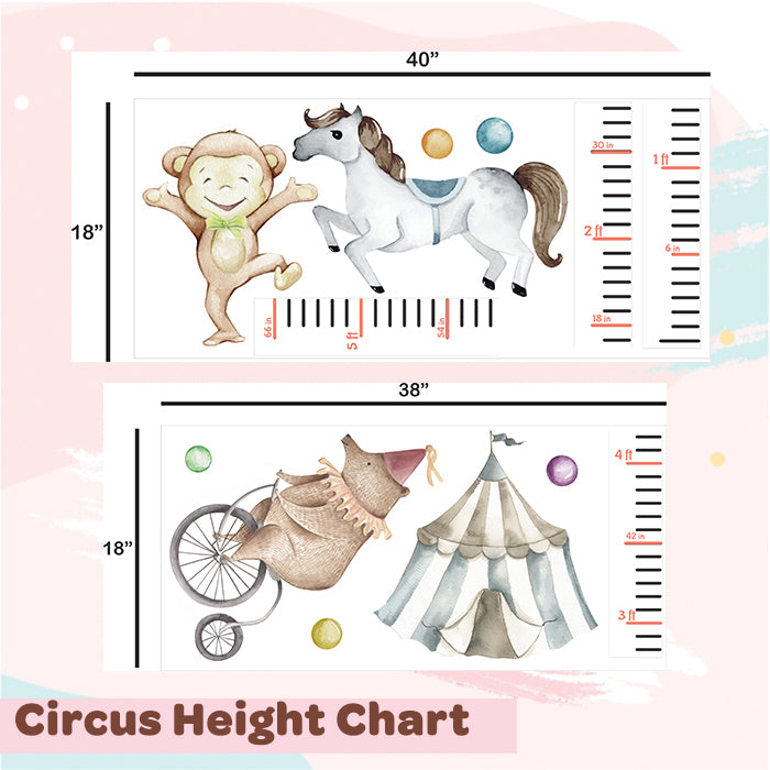 New Circus Height Chart Wall Sticker