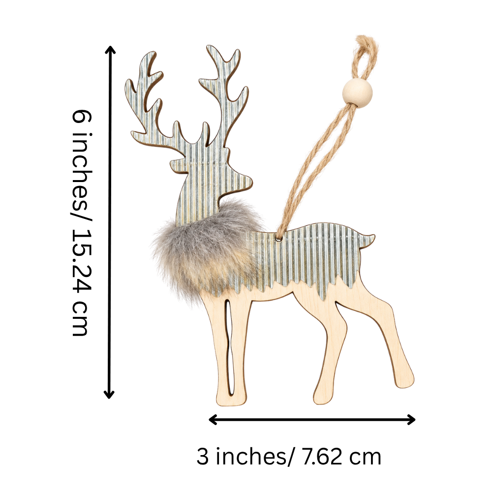 Nordic Reindeer Faux Fur Ornament