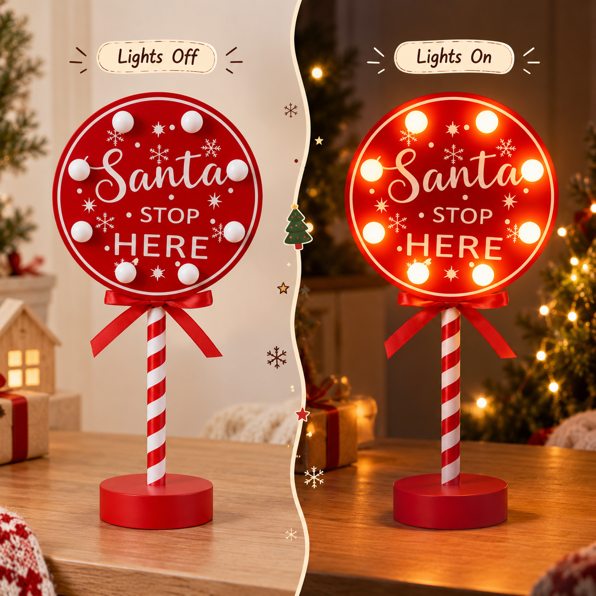 North Pole Express Light-Up Christmas Sign