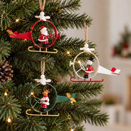 North Pole Flying Buddies Christmas Ornaments - Set of 3