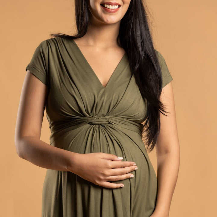 Olive Maternity Everyday Dress