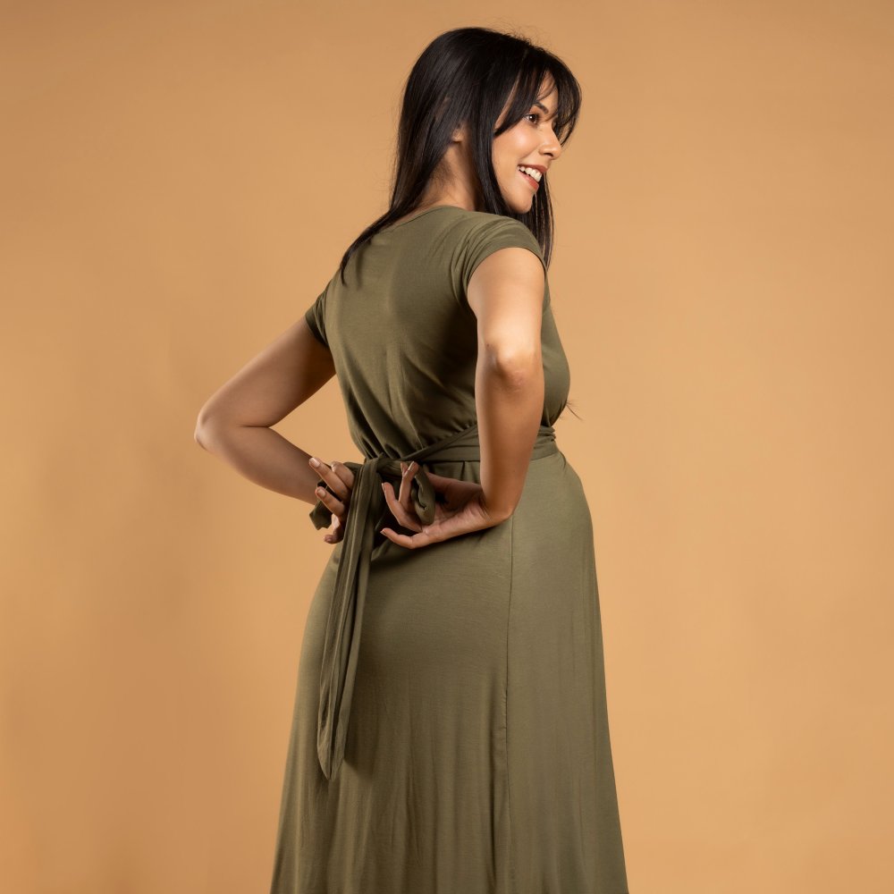 Olive Maternity Everyday Dress