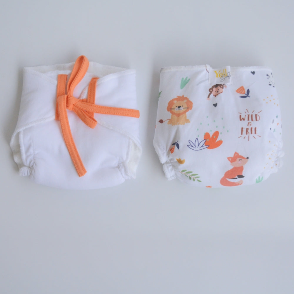 Orange Hearts - Everyday Essentials Nappy & Vest (Set of 4)