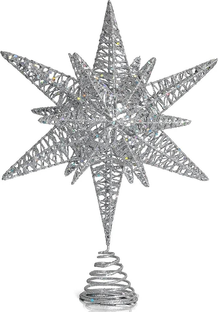 Babble Wrap Ornativity Silver Star Christmas Tree Top