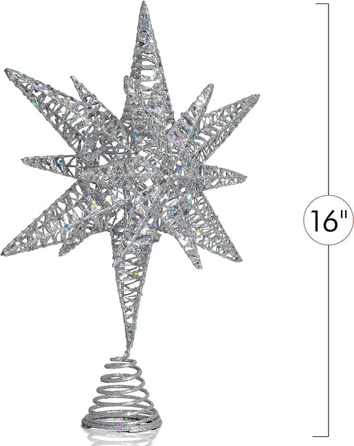 Babble Wrap Ornativity Silver Star Christmas Tree Top