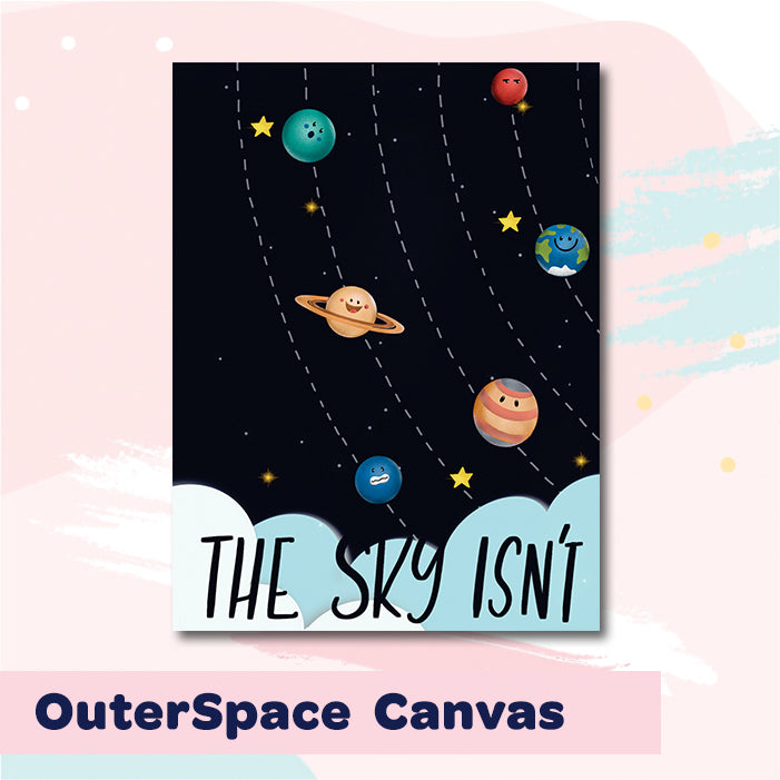 Outer Space Canvas For Wall (Set of 3)