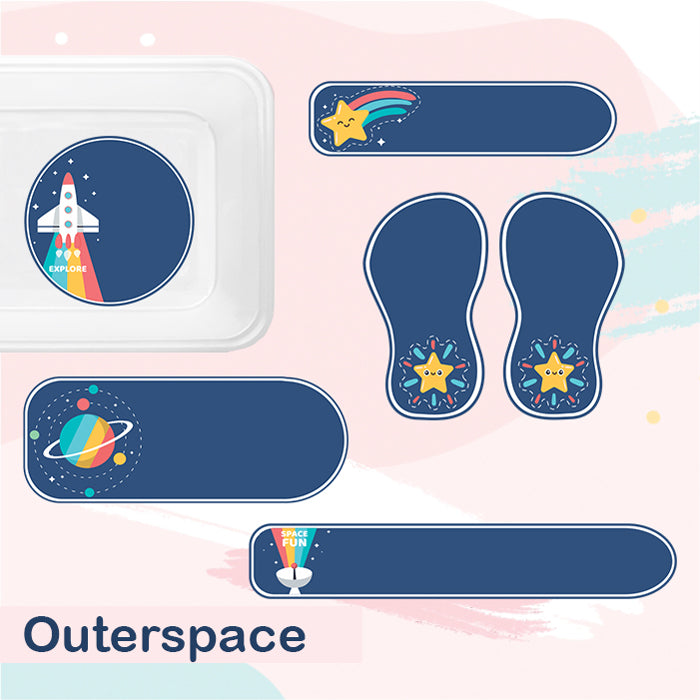 Outer Space Name Labels - Complete/Split/Iron Ons Packs