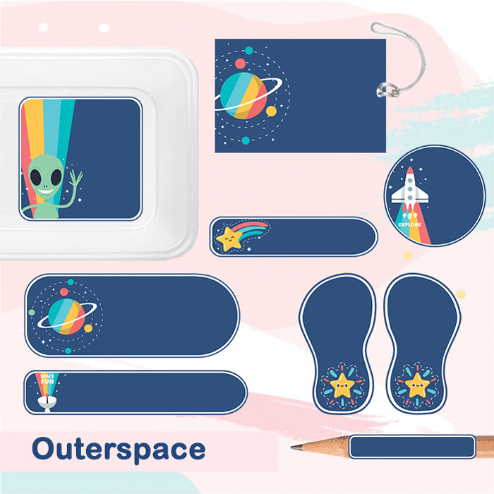 Outer Space Name Labels - Complete/Split/Iron Ons Packs