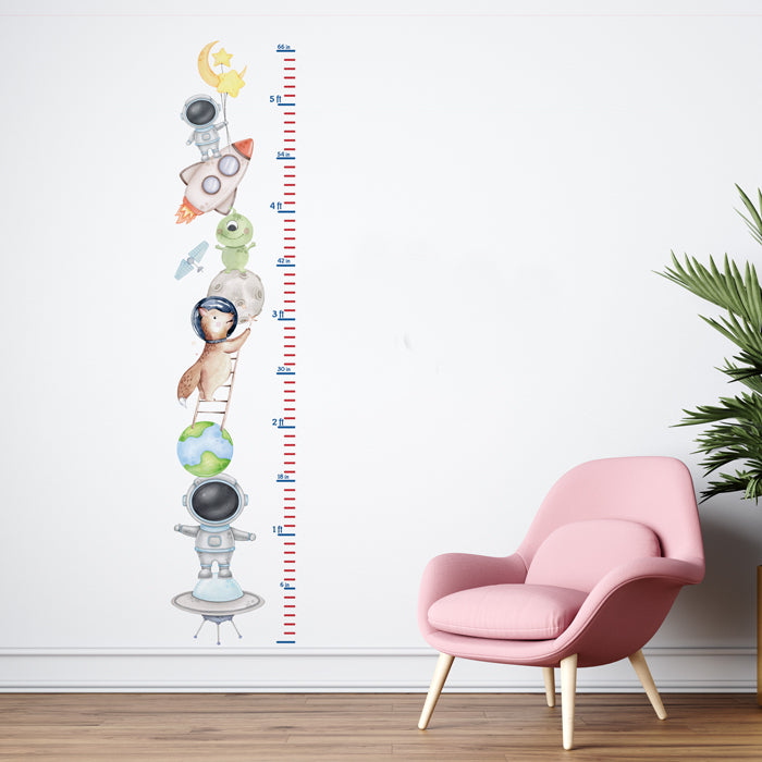 Outer Space Theme Height Chart Wall Sticker