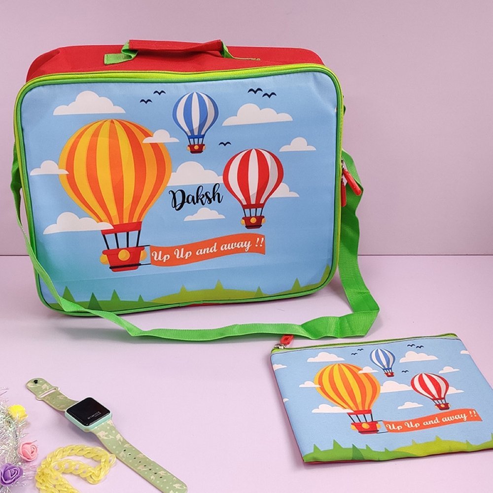 Overnight Bag With Pouch- Hot Air Balloon