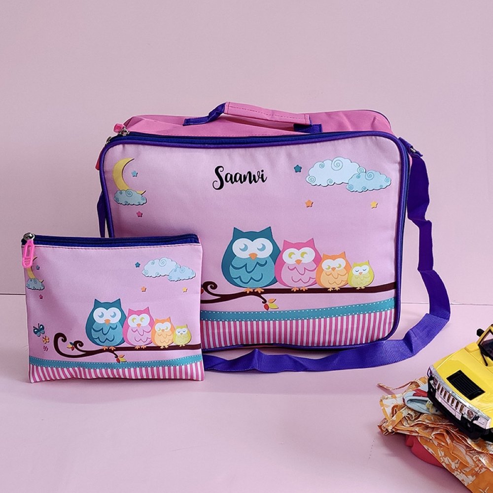 Overnight Bag With Pouch- Owl