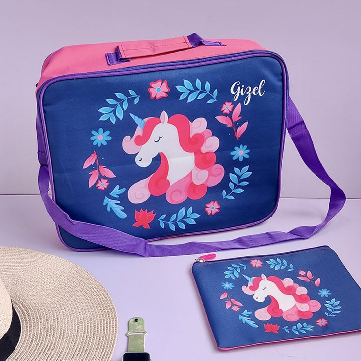 Overnight Bag With Pouch- Unicorn