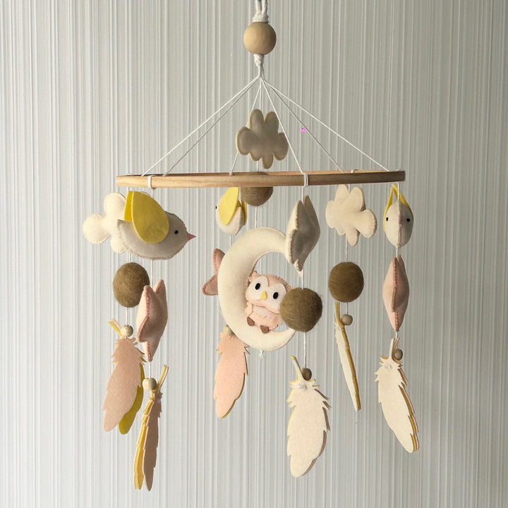 Babble Wrap Cot / Crib Mobile - Owl Moonlight