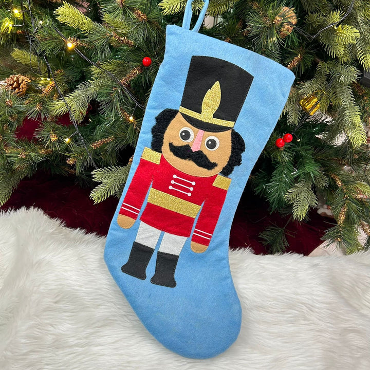 Babble Wrap 17" Nutcracker Large Stocking (Blue)