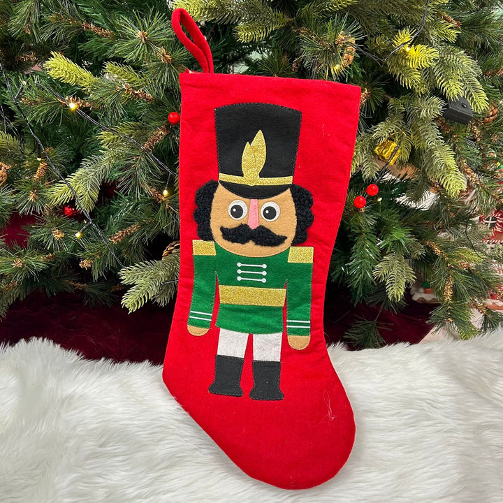 Babble Wrap 17" Nutcracker Large Stocking (Red)